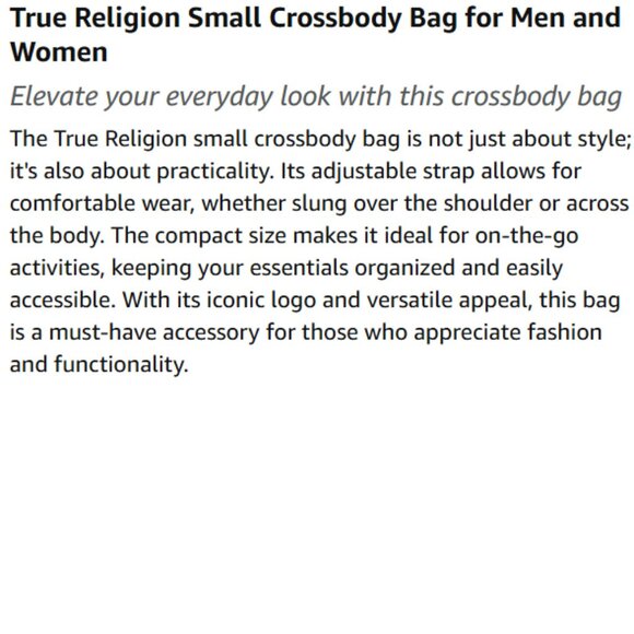 TRUE RELIGION Crossbody Sling Bag "YETA" Tan TR101141 BRAND-NEW w/tags - Picture 14 of 16